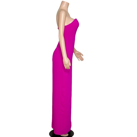 NEW AMANDA UPRICHARD Strapless Puzzle Gown, Dark Hot Pink, Small - Picture 12 of 14